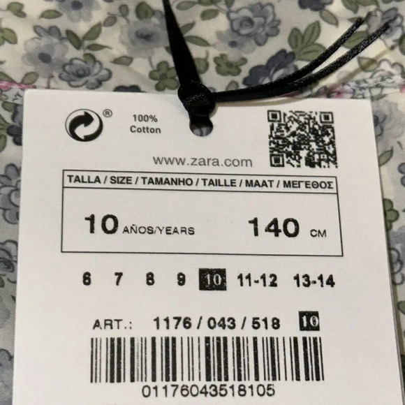 ZARA Kids | Green/Blue | SCALLOPED FLORAL SHORTS LIMITED EDITION - Picture 8 of 8